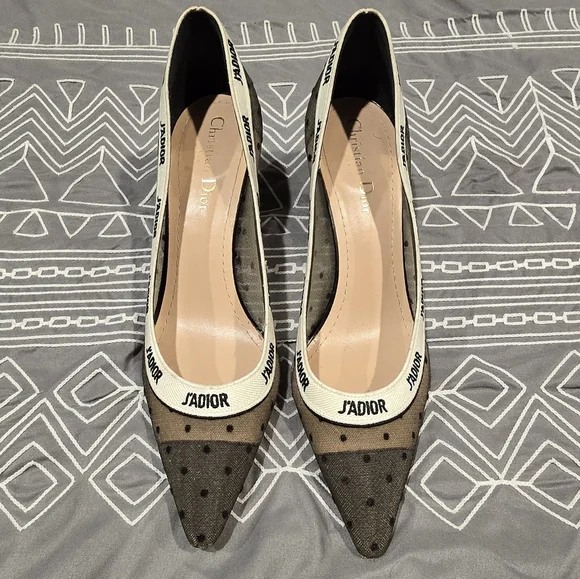 Christian Dior Limited Edition J'Adior Mesh Ribbon Pumps Size 39.5 (9.5 US) - Picture 2 of 8